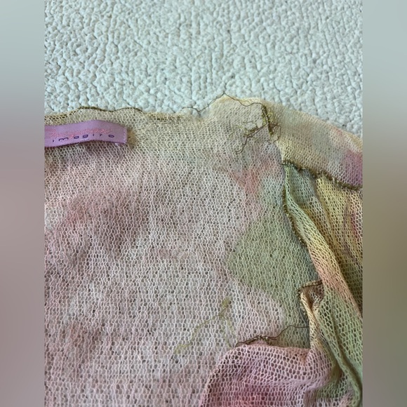 VINTAGE Y2K ORIGAMI PASTEL CARDIGAN LAYERING TOP WATERCOLOR SIZE MEDIUM WOMENS - Picture 4 of 7